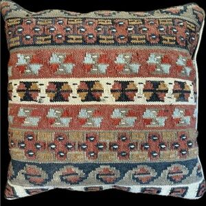 Pottery Barn Accent Feather Pillow Insert with Wool Kilm military color 18x18